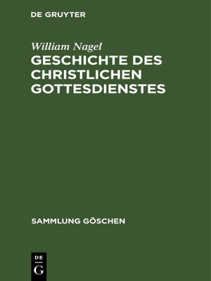 cover image of Geschichte des christlichen Gottesdienstes